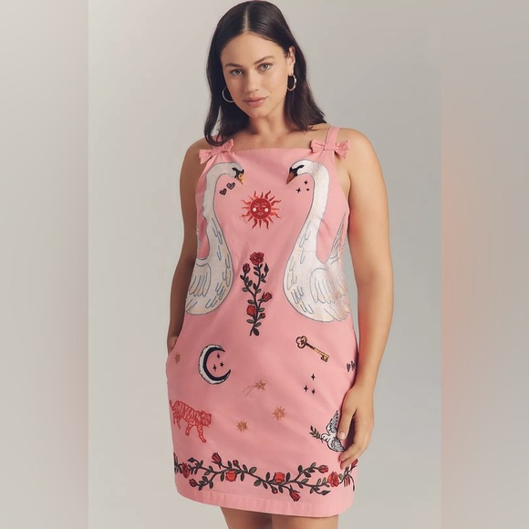 Maeve Embroidered Mini Shift Dress - Picture 5 of 13